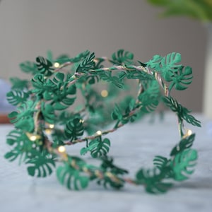 Monstera Leaf Fairy Lights | Green Leaf Fairy Lights | Gift for Plant Lover