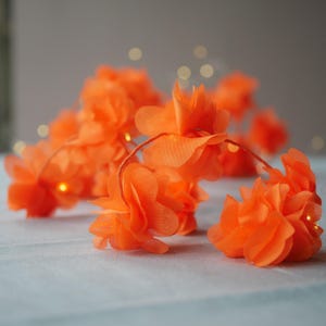 Orange Blumen Lichterkette | Hochzeitsdekorationen | Blütenblatt Lichterkette