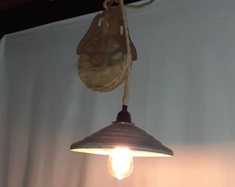 Antique Pulley Pendant Light