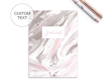Bullet Journal | Notebook | Personalized | Custom Notebook | Blank | Line | Graph | Bullet | Pink Marble Notebook
