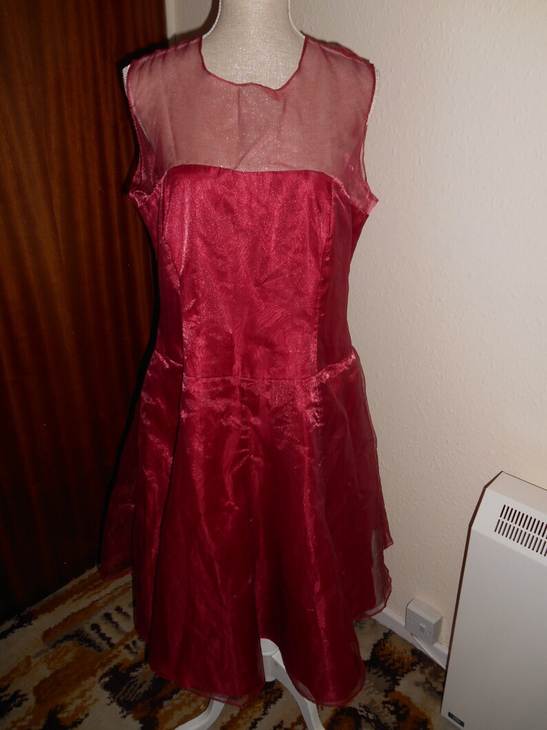 Vintage Retro Red Party Prom Dress UK Size 14 16 | Etsy