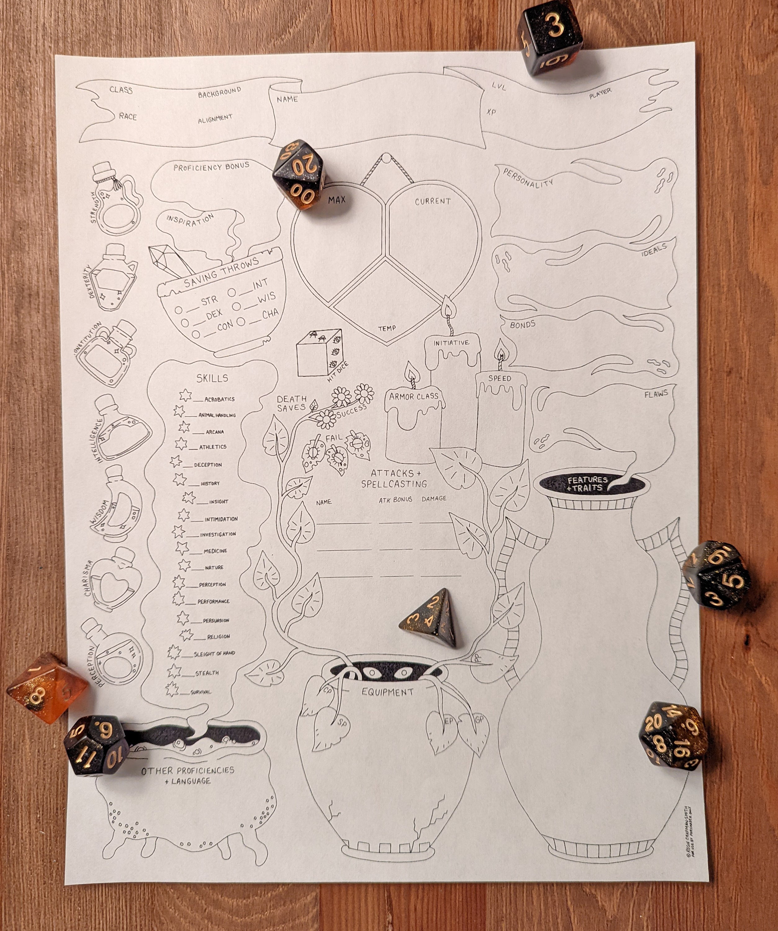 D D 5e Witchy Character Sheet Custom Character Sheets Etsy Canada