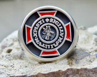 Knights Templar Ring Sterling Silver 925 Masonic / Tempelritter Freimaurer ring Handmade All Sizes !!!