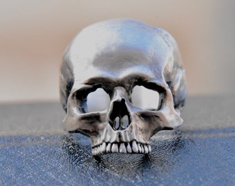 New Skull Ring Sterling Silver 925 Masonic Freemason Masonry Biker Handmade All Sizes Silverzone77