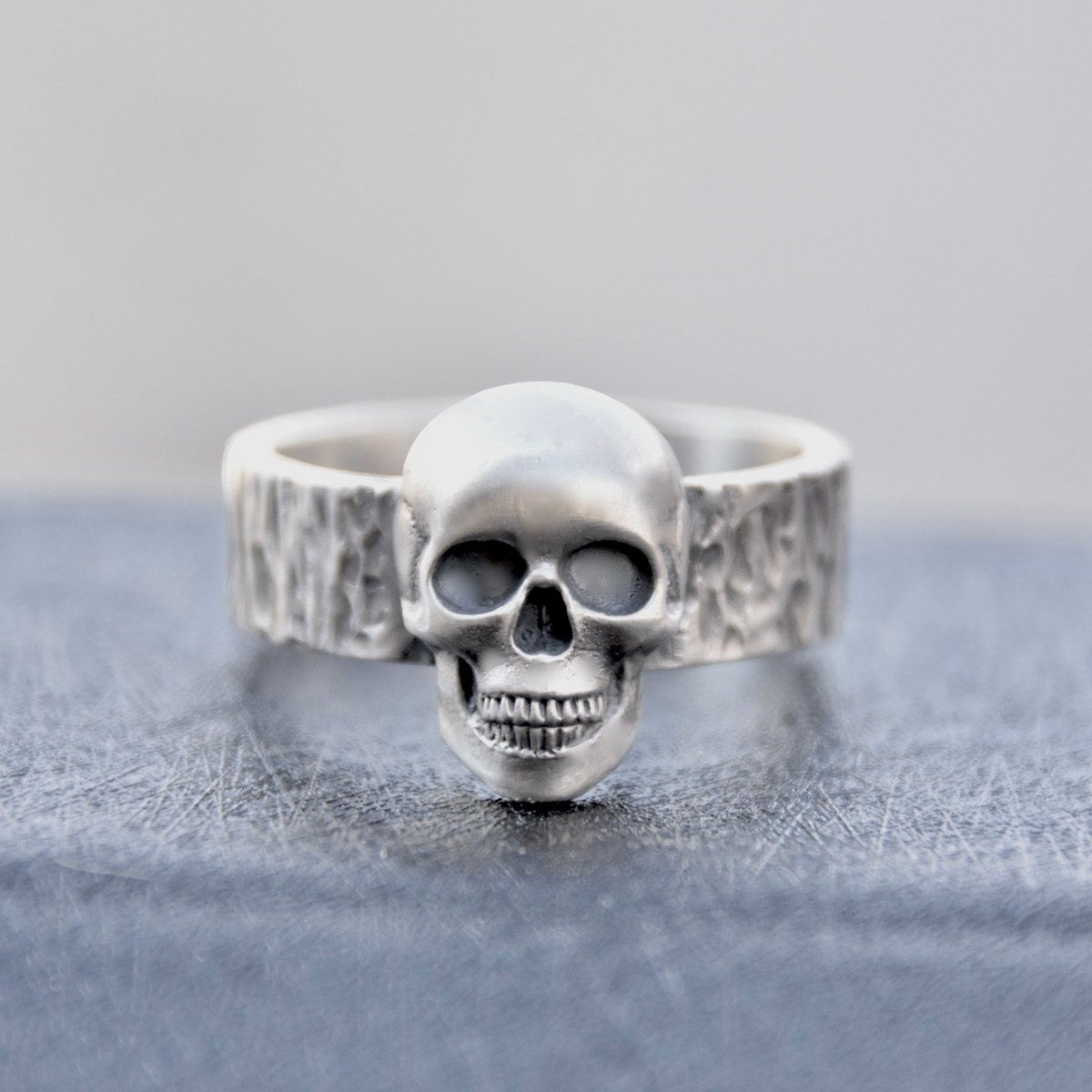 Sterling Silver 925 Mens Skull Ring Chunky Heavy Gothic Retro Punk Biker  Size S | eBay