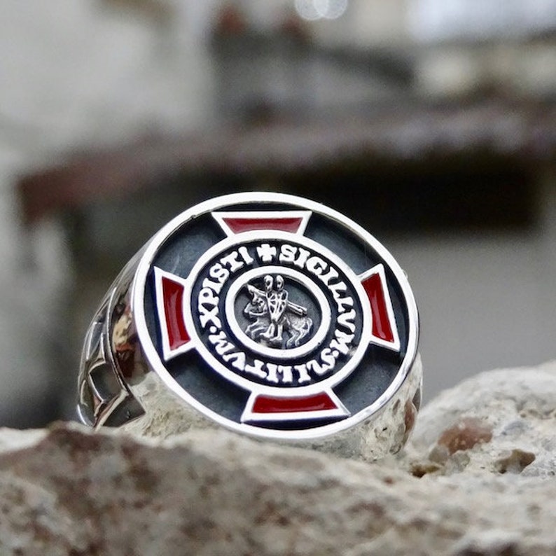 Knights Templar Ring Sterling Silver 925 Masonic / | Etsy