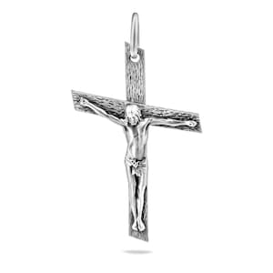 Sterling Silver 925 Pendant Religious Jesus Christ Cross Crucifix Handmade Necklace Charm Jewellery