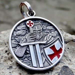 Knights Templar Pendant / Sterling Silver .925 Handmade