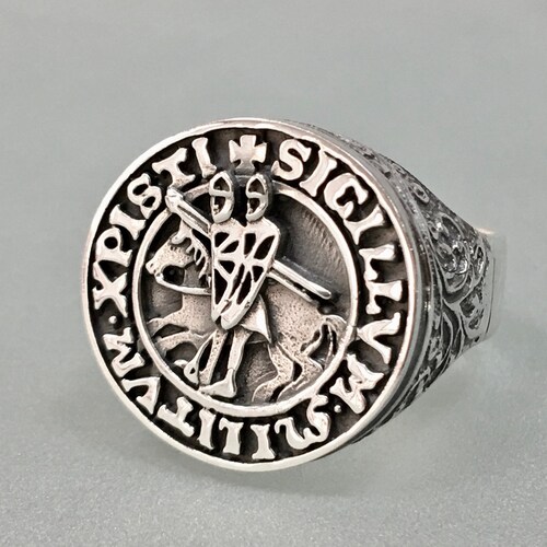 Knights Templar Masonic Tempelritter Cross Silver 925 Ring Red - Etsy