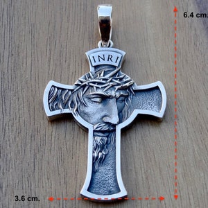 New Jesus Christ Sterling Silver 925 Cross Pendant INRI Religious ...