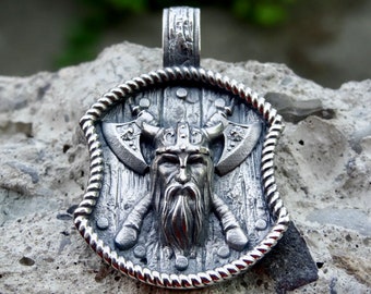 Colgante vikingo de plata de ley 925 Odin collar sólido encanto nórdico pagano Unisex joyería hecha a mano