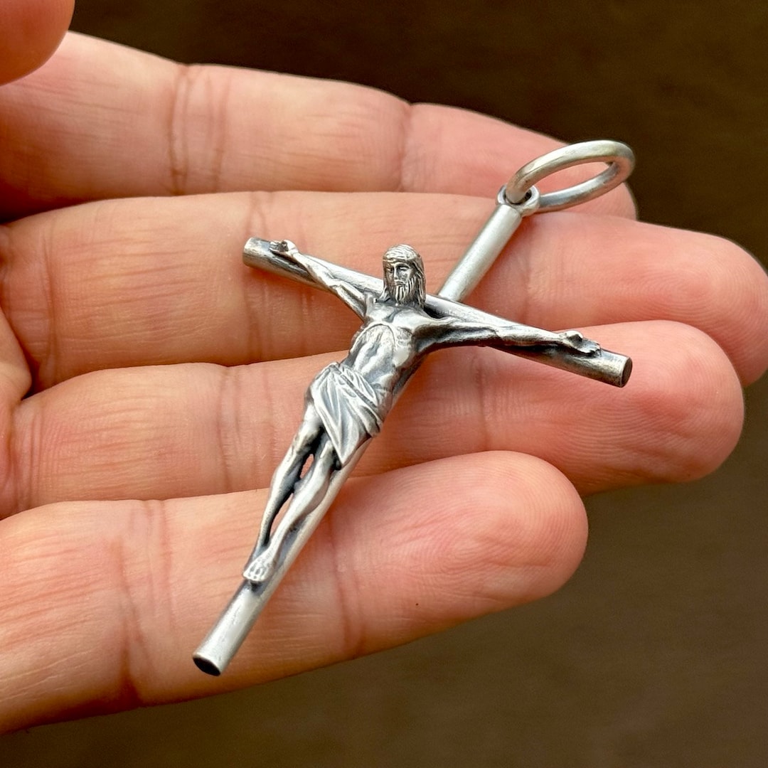 Sterling Silver 925 Jesus Christ Religious Cross Crucifix Handmade ...