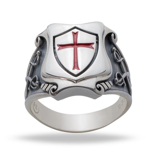 KNIGHTS TEMPLAR MASONIC Tempelritter Cross Silver 925 Ring Red - Etsy