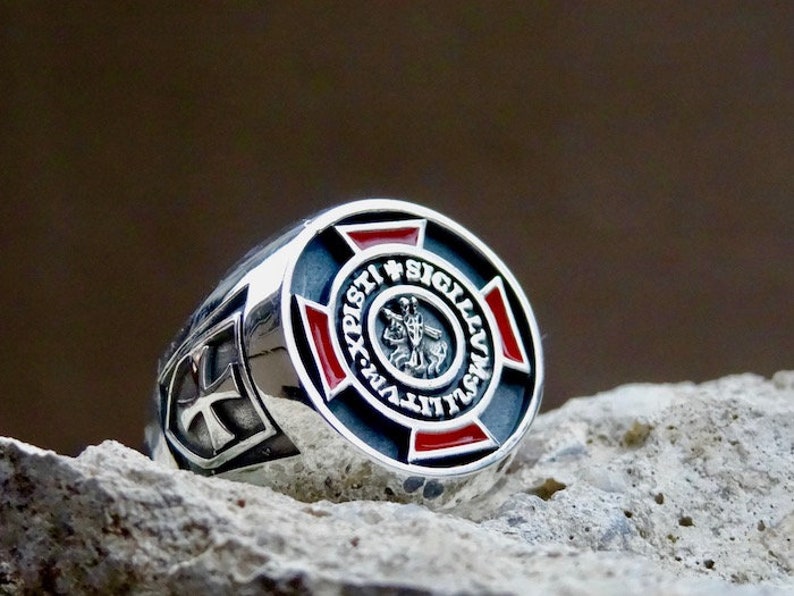 Knights Templar Ring Sterling Silver 925 Masonic / | Etsy