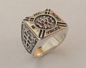 Knights Templar Ring Sterling Silver .925 HANDMADE