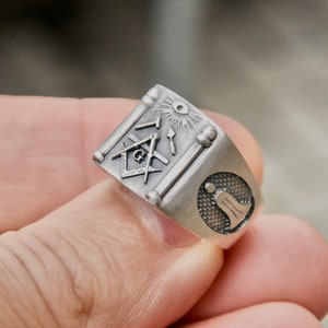 Masonic Sterling Silver 925 Ring Masons / Handmade ALL SIZES image 6