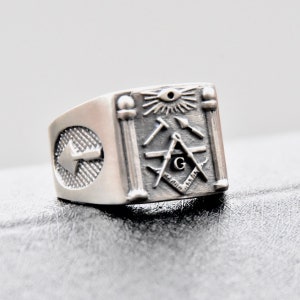 Masonic Sterling Silver 925 Ring Masons / Handmade ALL SIZES image 2
