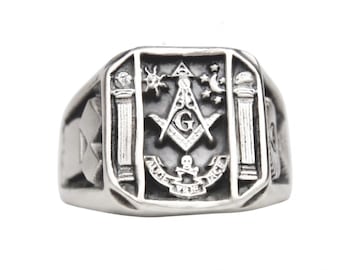 Masonic Ring Sterling Silver 925 Masons Handmade All sizes US 7 - 15