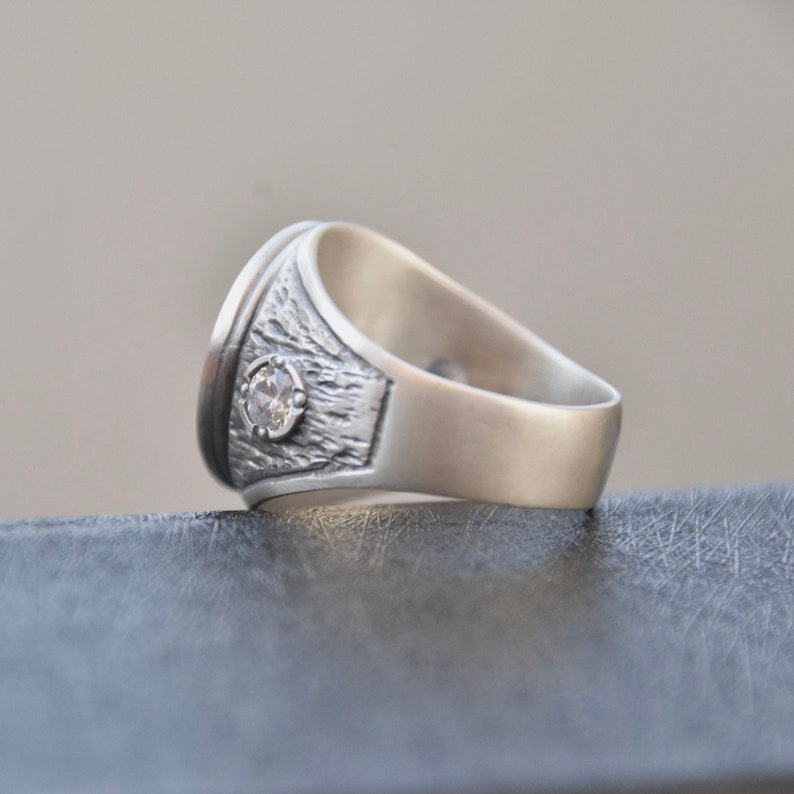Masonic Ring Sterling Silver 925 with Stones Swarovski Handmade ALL SIZES image 4