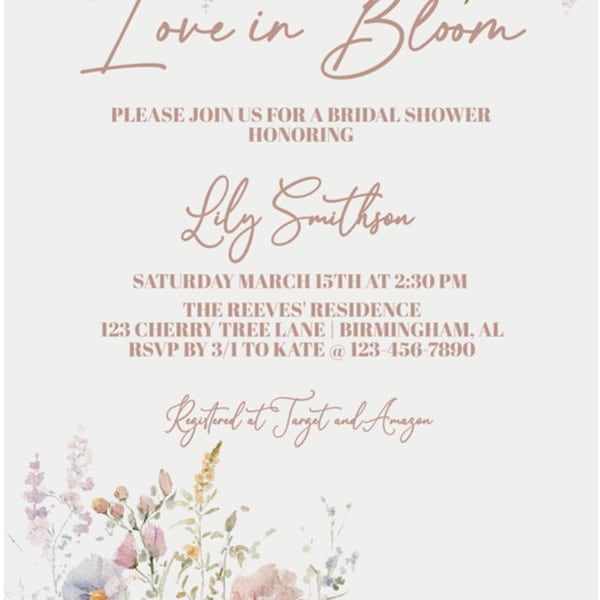 Floral Bridal Shower Invitation PRINTABLE