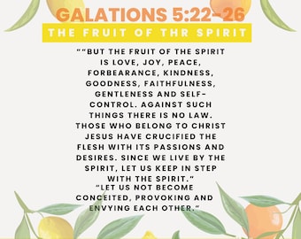 Fruit of the Spirit Printable, framed art, lemons, wall art, framed scripture, Christian decor