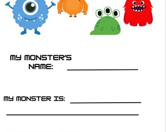 Writing Prompt Lower Elementary, silly monster