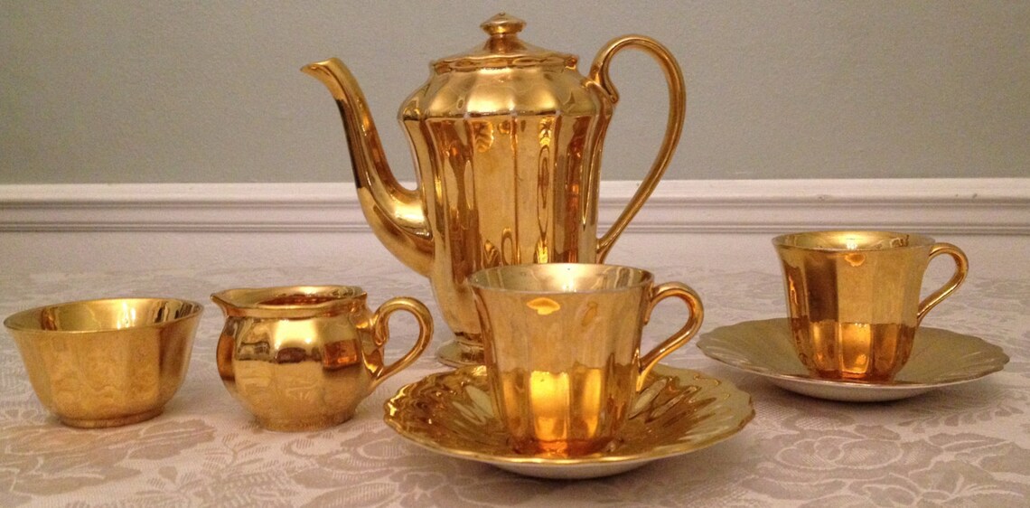 Wade of England Regency Shape Gold Coffee Set 19601979 or Etsy