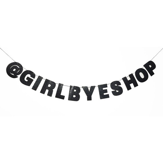 Custom Instagram Handle Glitter Banner Wall Hanging Social Media