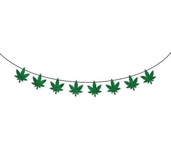 CANNABIS LEAF Glitter Banner Sign Wall Decor - Sparkly Green 4/20 Decorations - Cannabis Banner - Weed Pot Hippie Decor Il_570xn