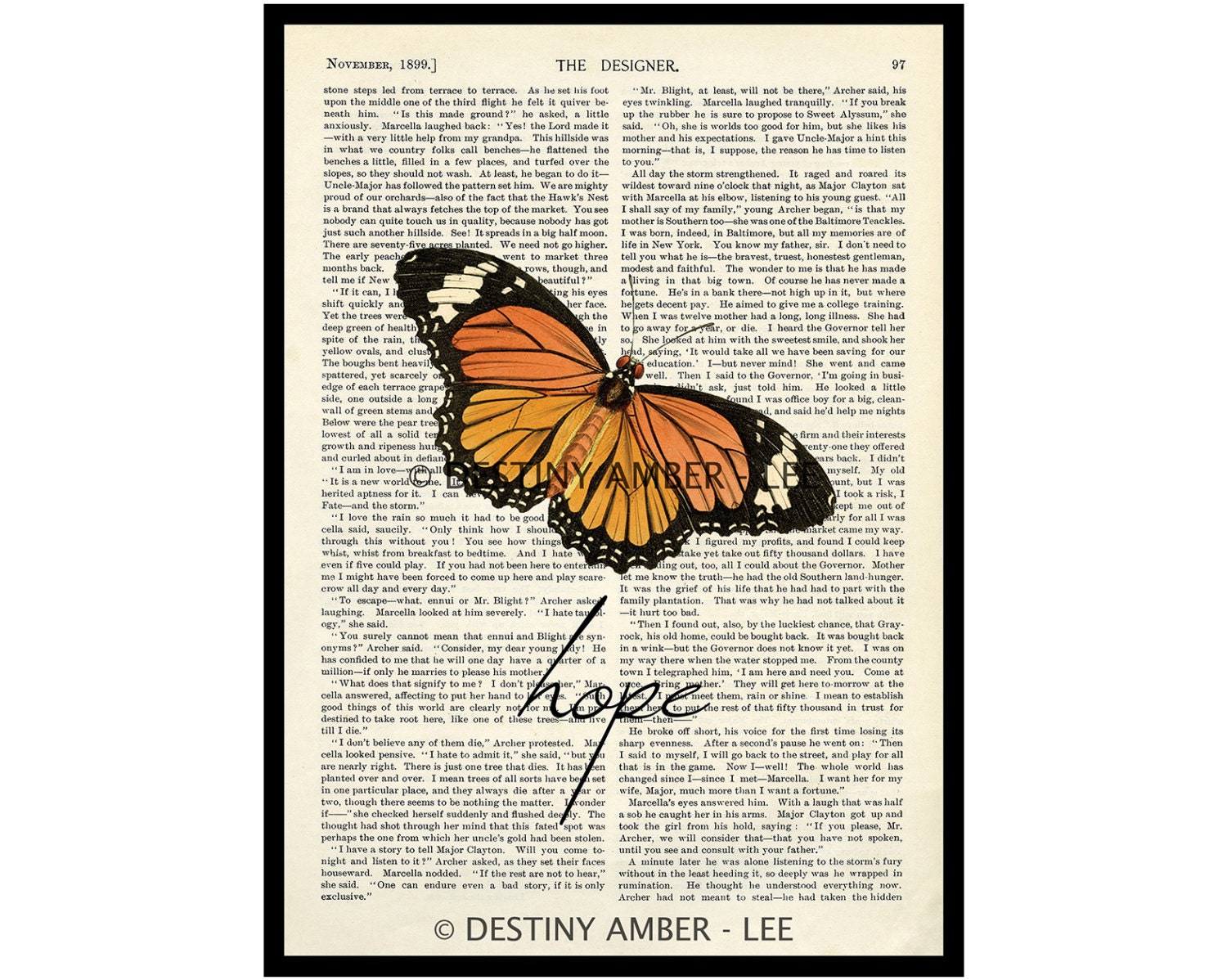 Butterfly Dictionary / Book Print / Poster Etsy