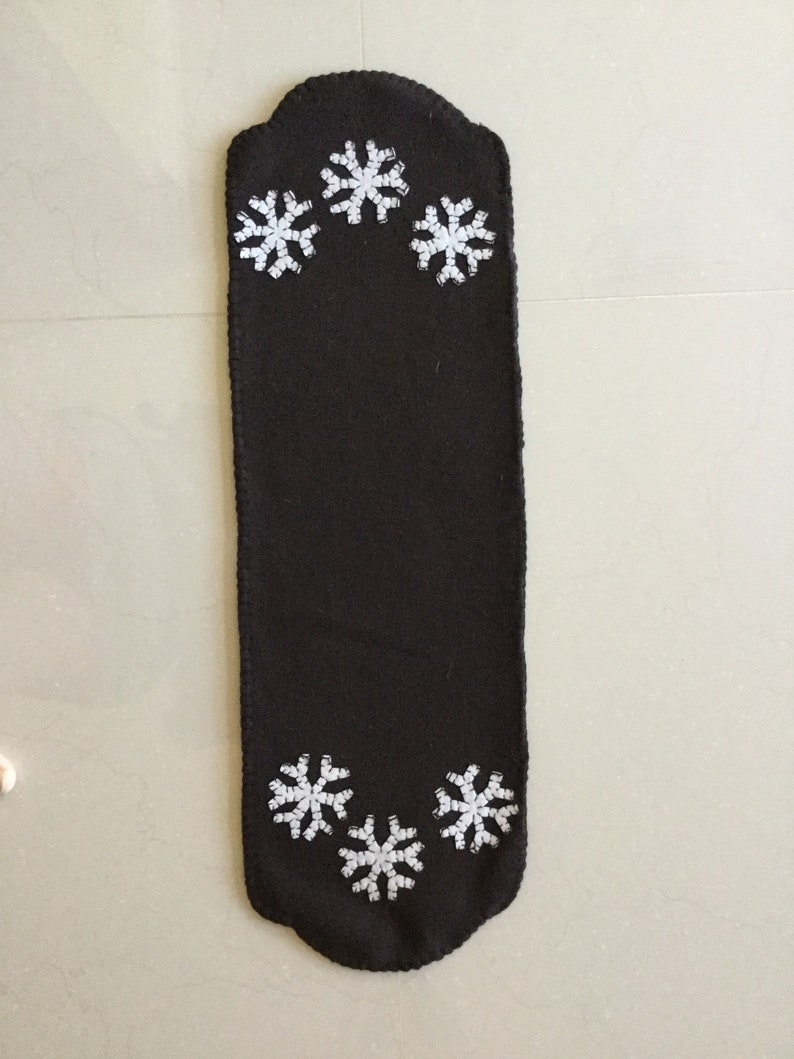 Rustikaler brauner Schneeflocken Mini-Tischläufer | Etsy