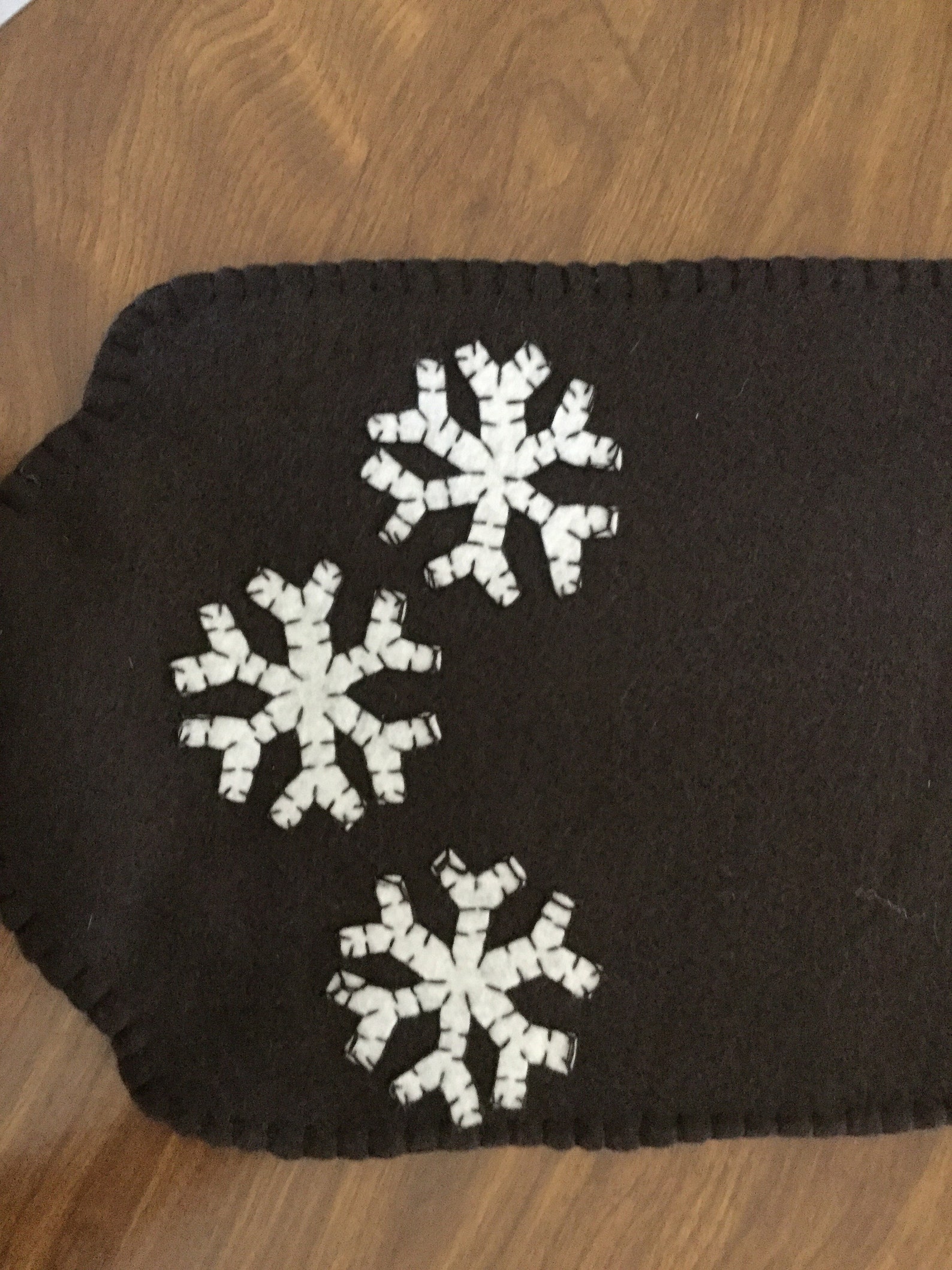 Rustikaler brauner Schneeflocken Mini-Tischläufer | Etsy