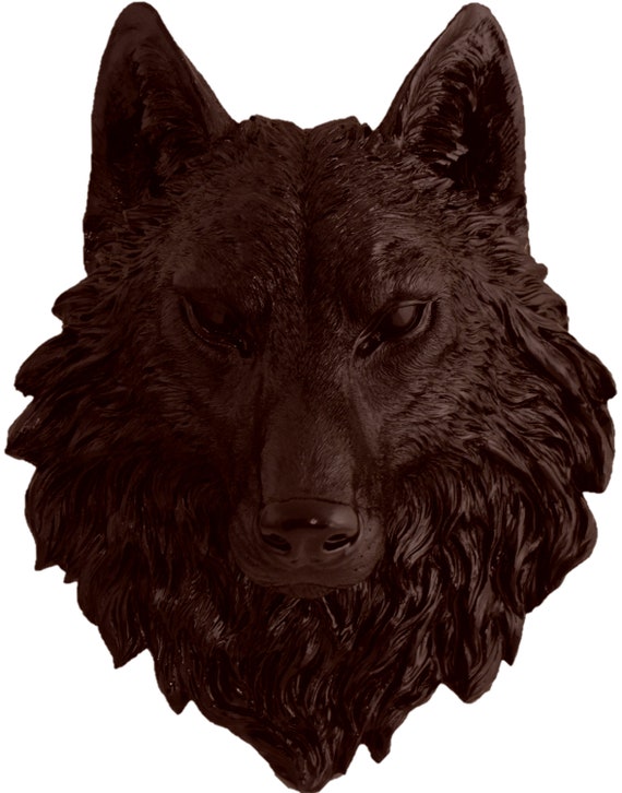 Brown Wolf Head Mount Wall Statue. Faux Taxidermy Fake Wolf | Etsy
