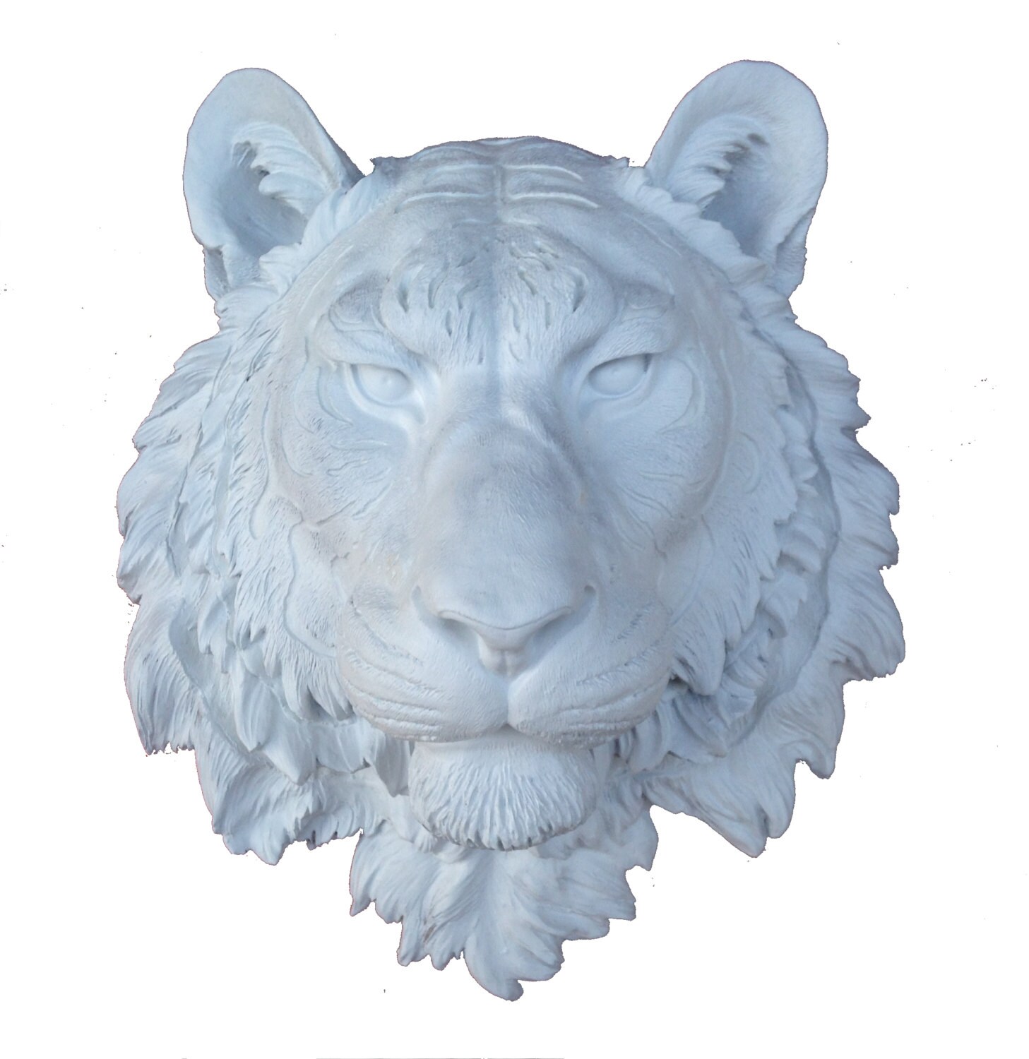 White Bengal Tiger Head Mount Wall Statue. Faux Taxidermy Fake Etsy