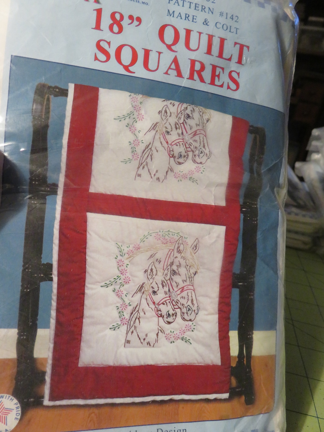 Jack Dempsey Needle Art 18 Quilt Squares Item 732 Pattern 142 Mare