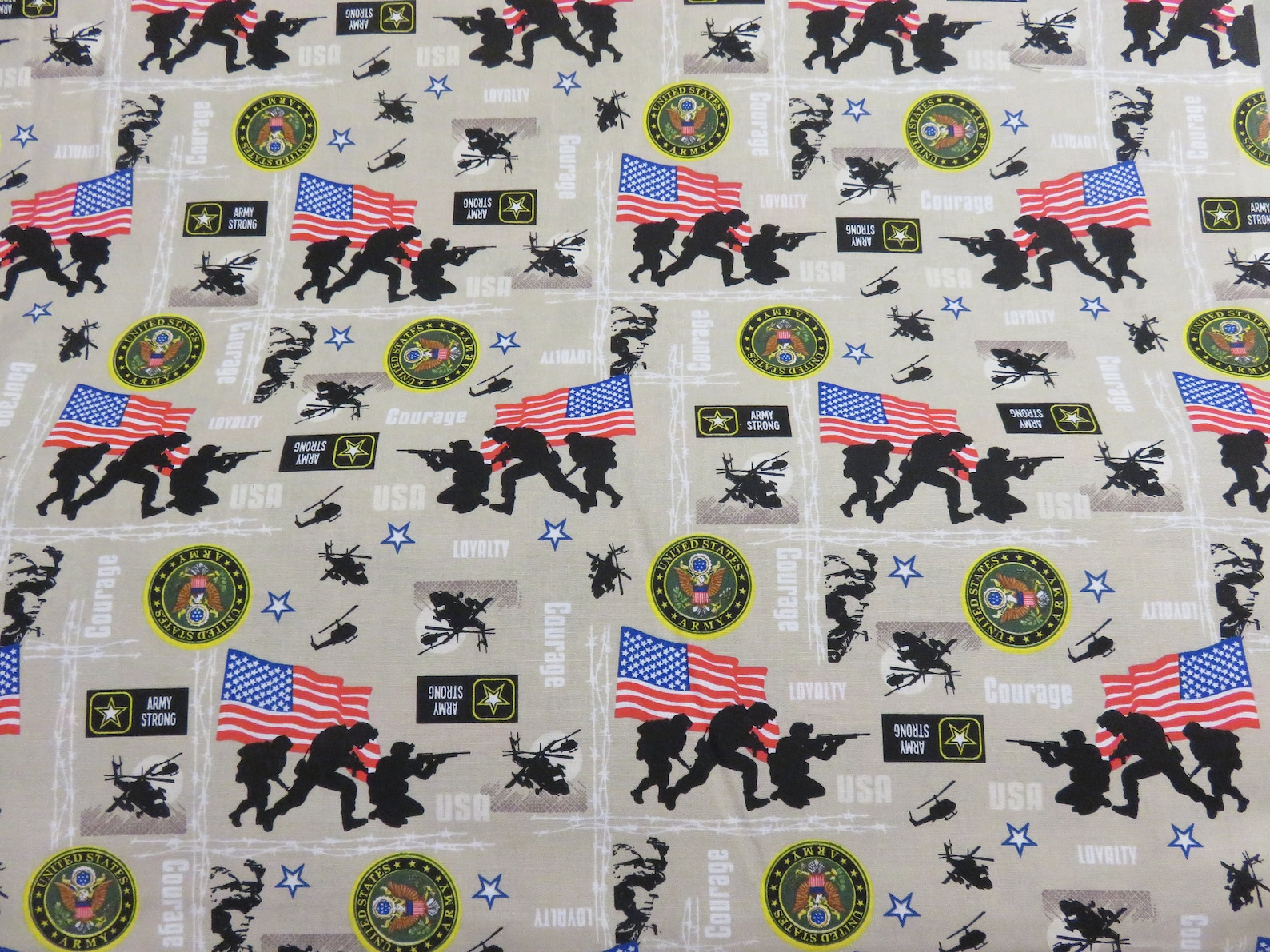 U S Army Cotton Fabric Military Fabric by the Yard Tan Etsy