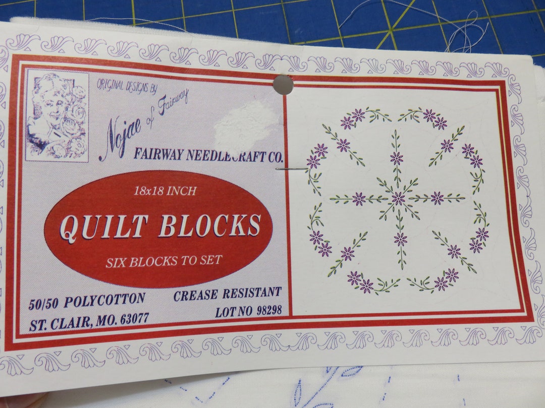 Fairway Needlecraft Co. Floral Quilt Blocks Etsy