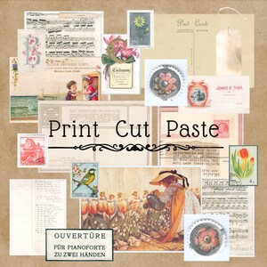Postcards and Stamps Ephemera for Junk Journals and Decoupage Digital Download