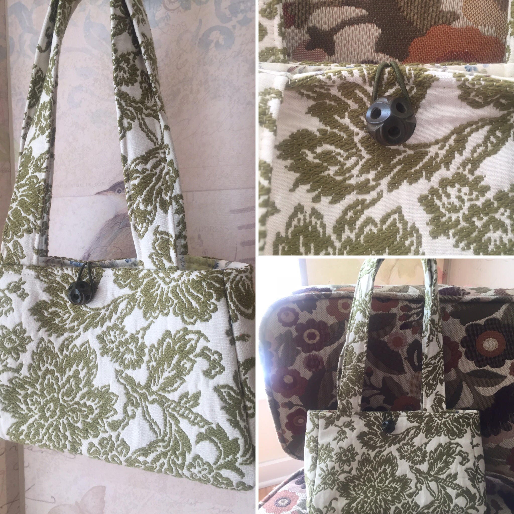 One of a Kind Handmade Sienna Handbag in Vintage Moss