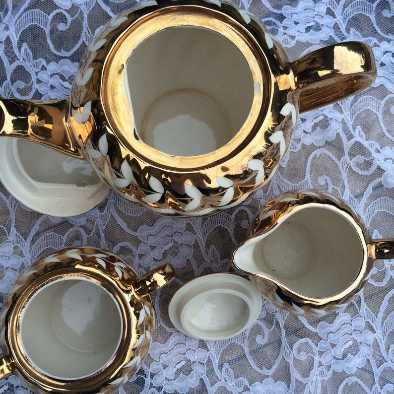 Gold Sadler Tea Set Rare Etsy