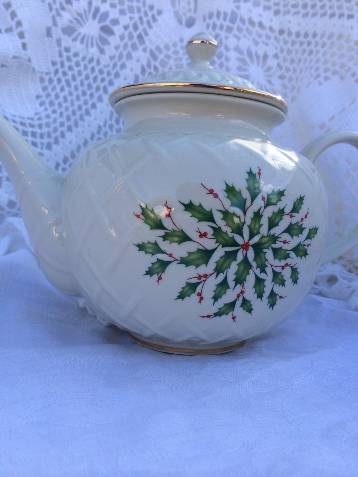 Lenox Dimension Collection Holiday Teapot Etsy