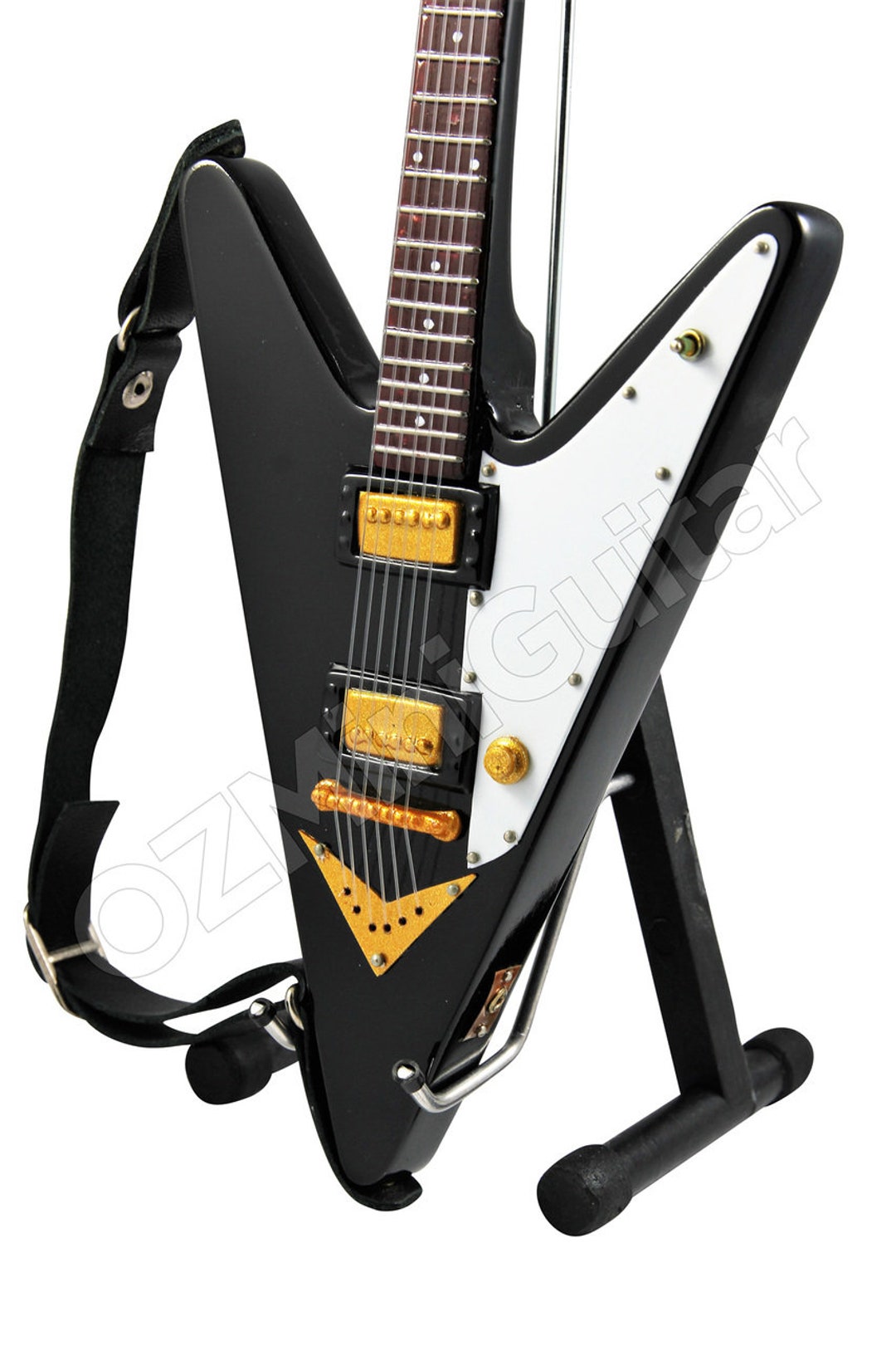 Miniature Guitar Reverse Flying V Black - Etsy