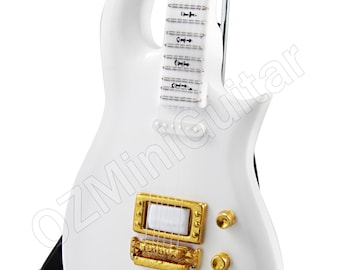 Guitarra miniatura PRINCE blanca