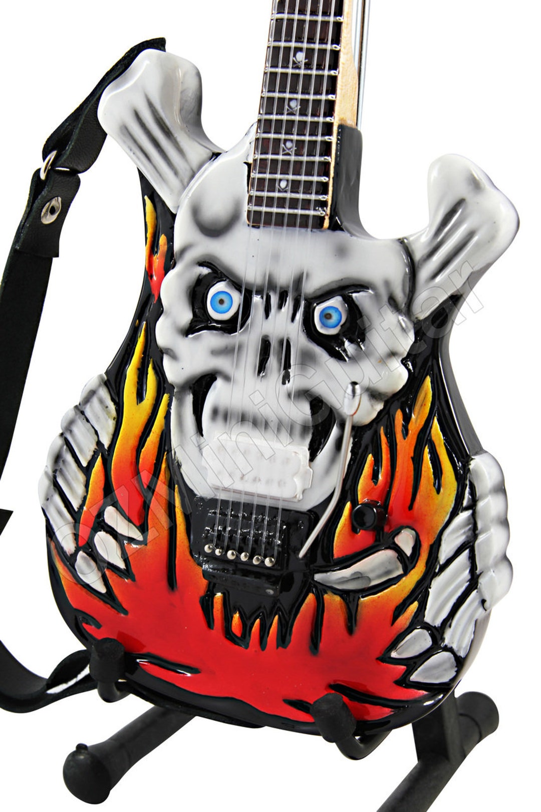 ミニチュアギター ジョージ・リンチ ESP フレイミング・スカル - Etsy 日本