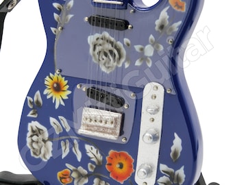 Guitarra miniatura Prince Tele Floral Purple