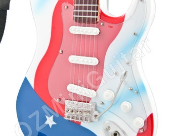 Miniature Guitar Joe Perry Aerosmith American Flag
