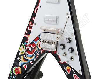 Miniature Guitar Jimi Hendrix PSYCHEDELIC Fly V