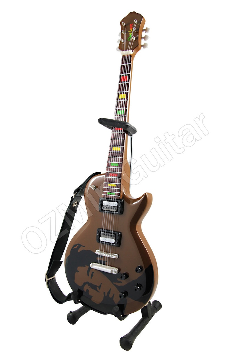 Miniature Guitar Bob Marley One Love Epiphone Style music memorabilia