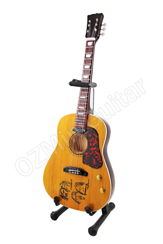 Miniature Guitar THE BEATLES John Lennon Acoustic PEACE - Etsy