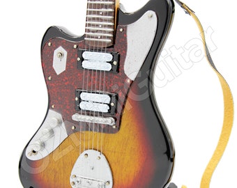 Miniature Guitar Kurt Cobain NIRVANA Jaguar Sunburst Left Handed